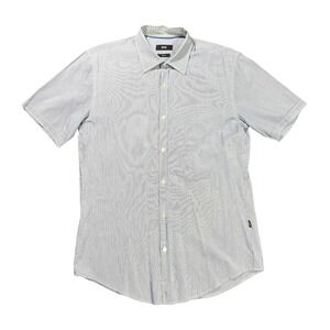 Hugo Boss Marco 2 Modern Essential Men's Medium Slim Fit Blue White Stripe Shirt